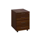 BKC 2 - 01  kontejner pojízdný, 4-zásuvkový, deska 25 mm, centrální zámek, tužkovnice, ořech královs